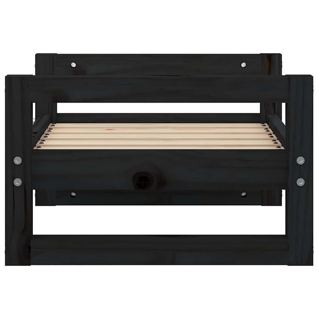 Dog Bed Black 55.5x45.5x28 cm Solid Pine Wood