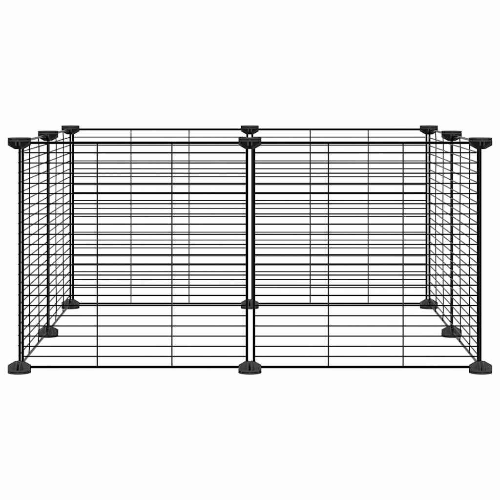 8-Panel Pet Cage Black 35x35 cm Steel