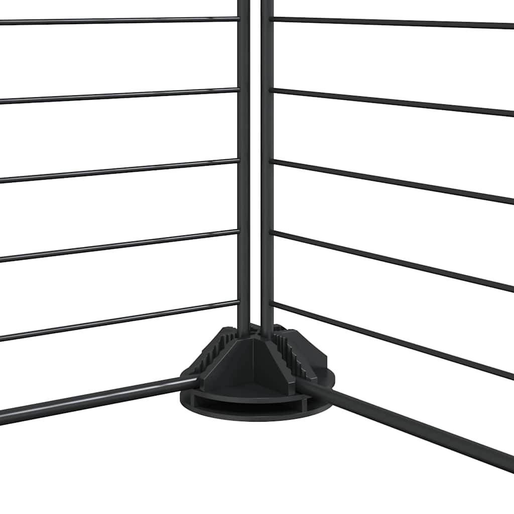 8-Panel Pet Cage Black 70x70x35 cm Steel