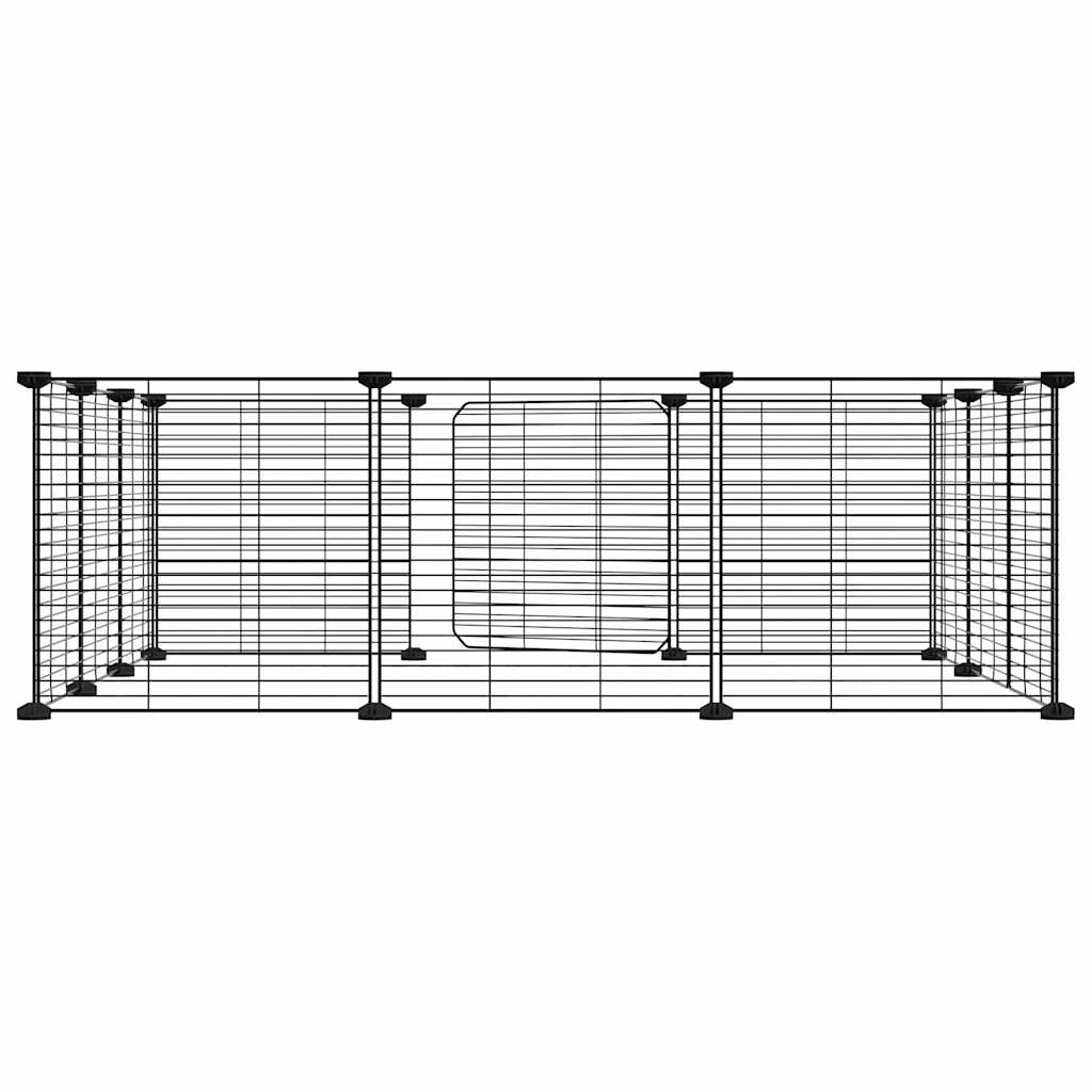 12-Panel Pet Cage with Door Black 35x35 cm Steel
