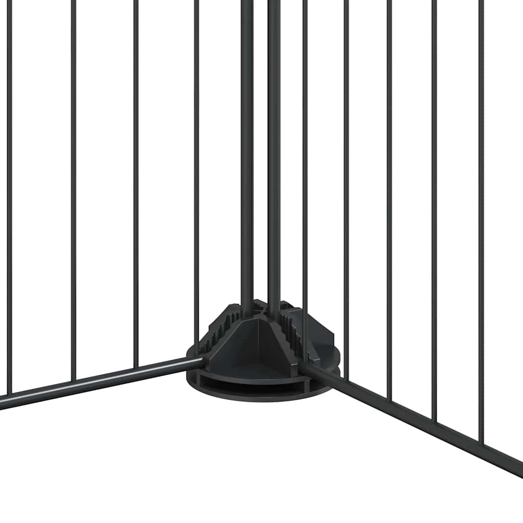 12-Panel Pet Cage with Door Black 105x105x35 cm Steel