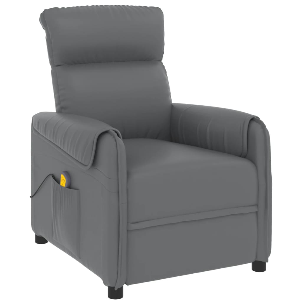 Massage Chair Grey Faux Leather
