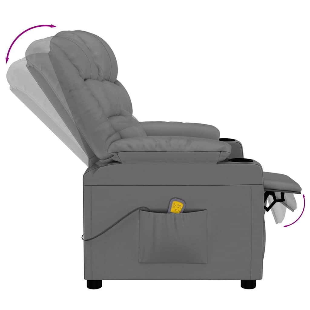 Massage Chair Grey Faux Leather