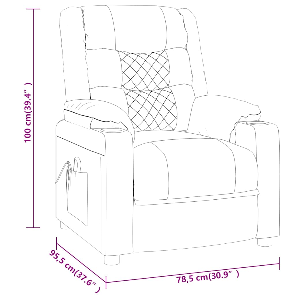 Massage Chair Grey Faux Leather