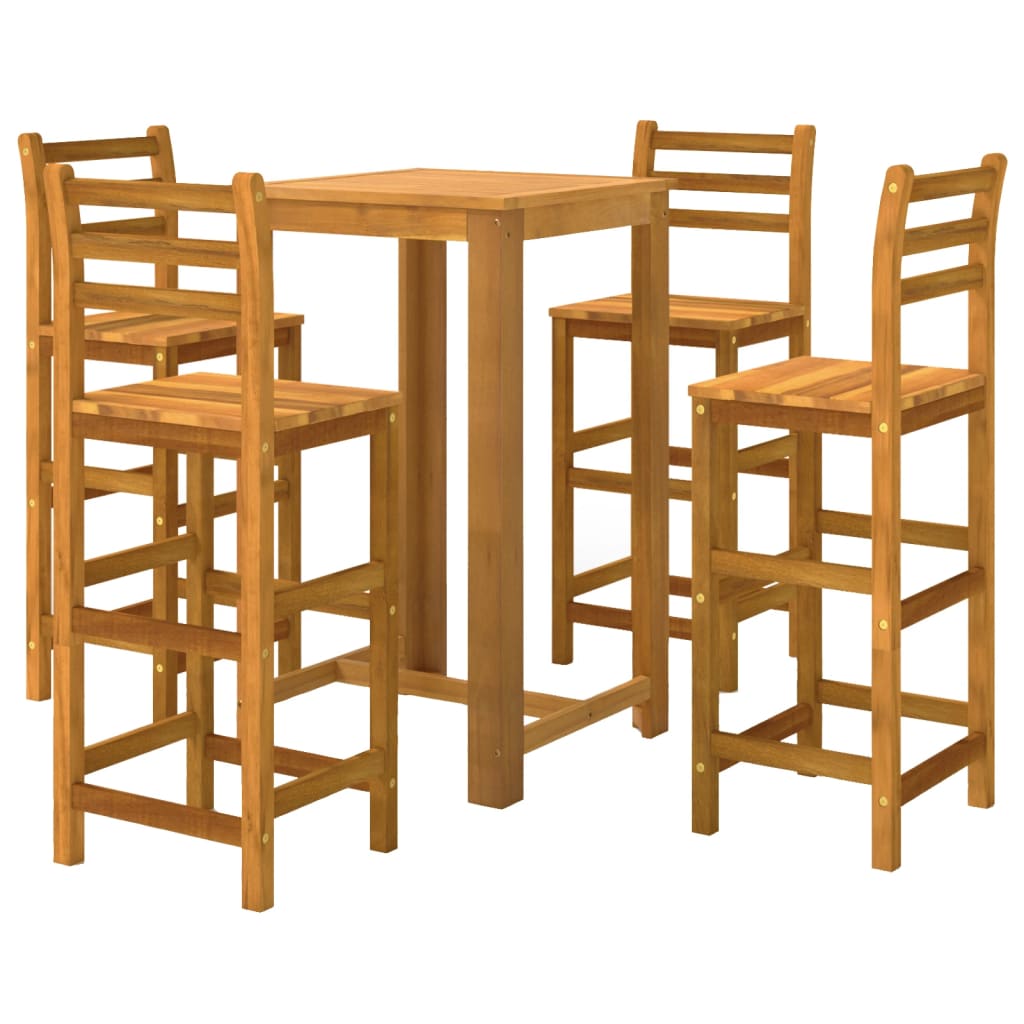 5 Piece Garden Bar Set Solid Wood Acacia