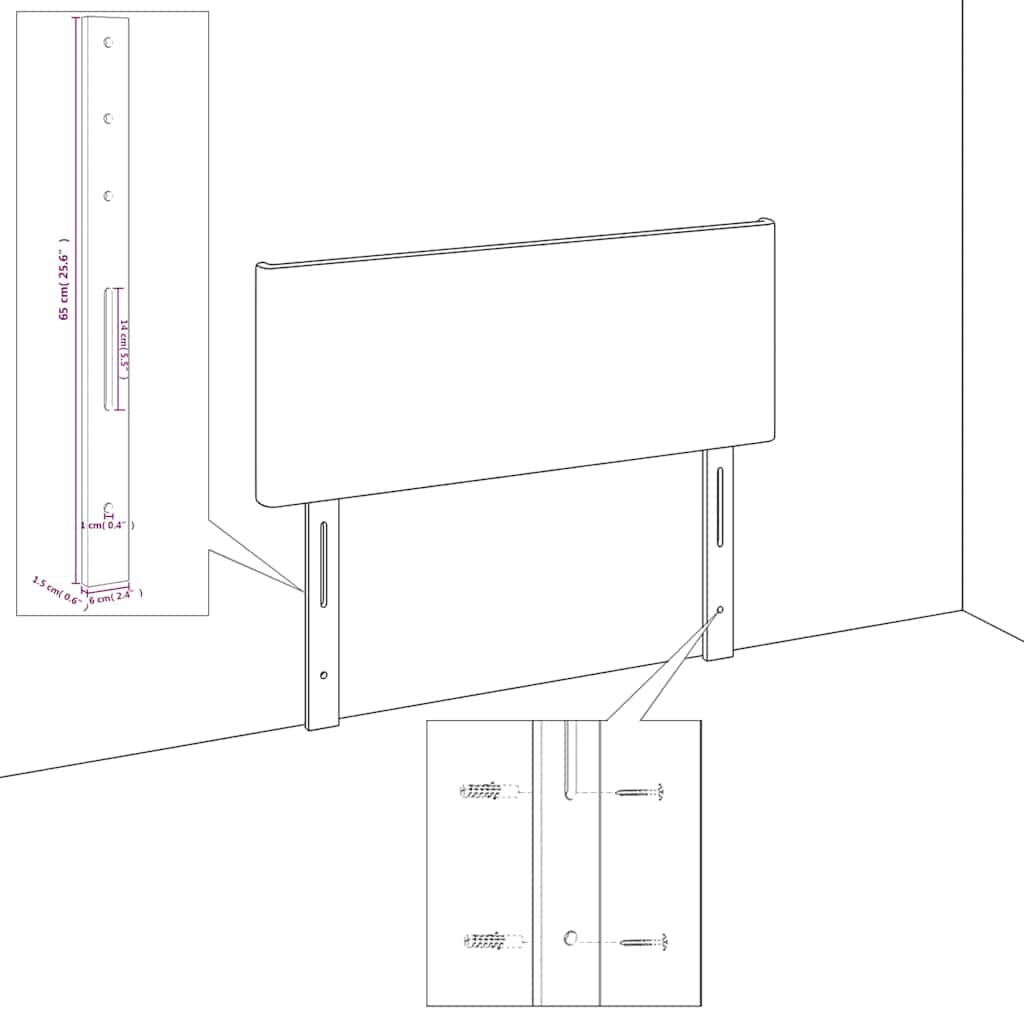 Headboard Black 100 cm Velvet