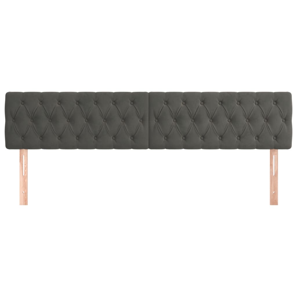 Headboards 2 pcs Dark Grey 100 cm Velvet