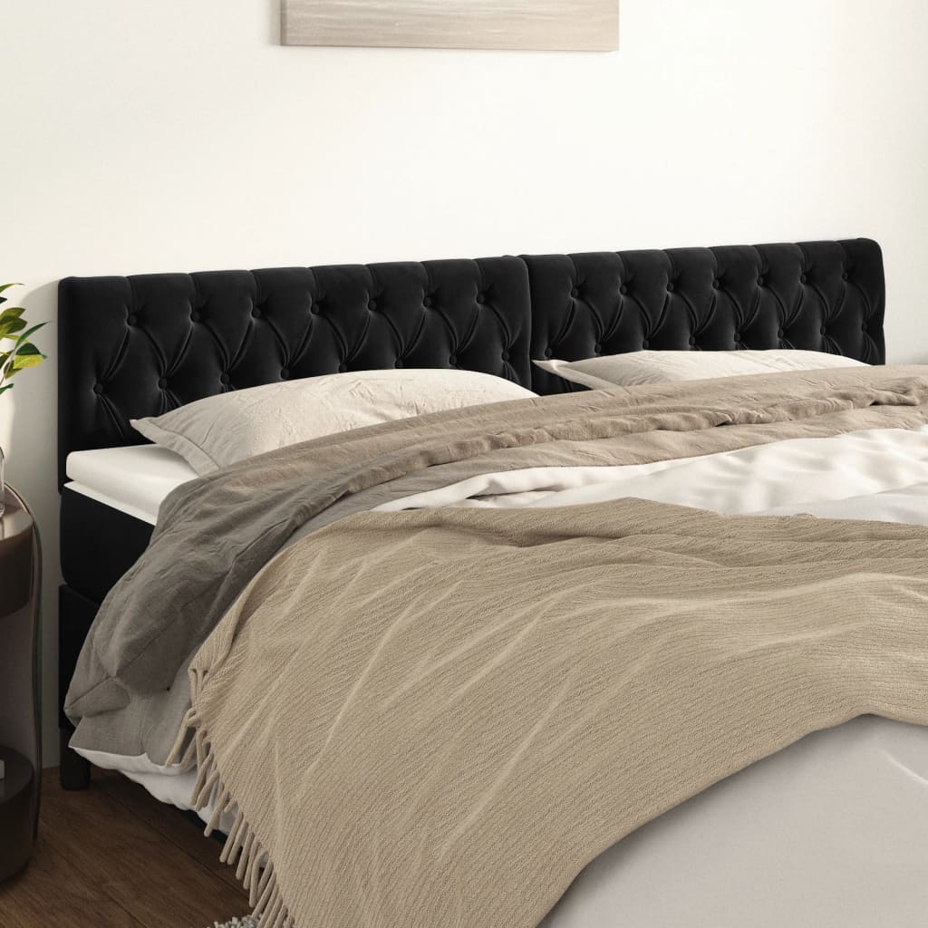 Headboards 2 pcs Black 100 cm Velvet