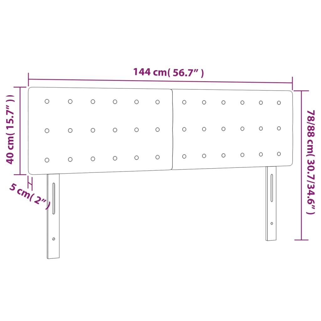 Headboards 2 pcs Black 72 cm Velvet