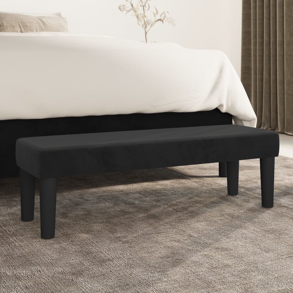 Bench Black 100x30x30 cm Velvet