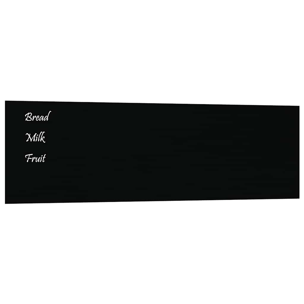 Wall-mounted Magnetic Board Black 100x30 cm Tempered Glass