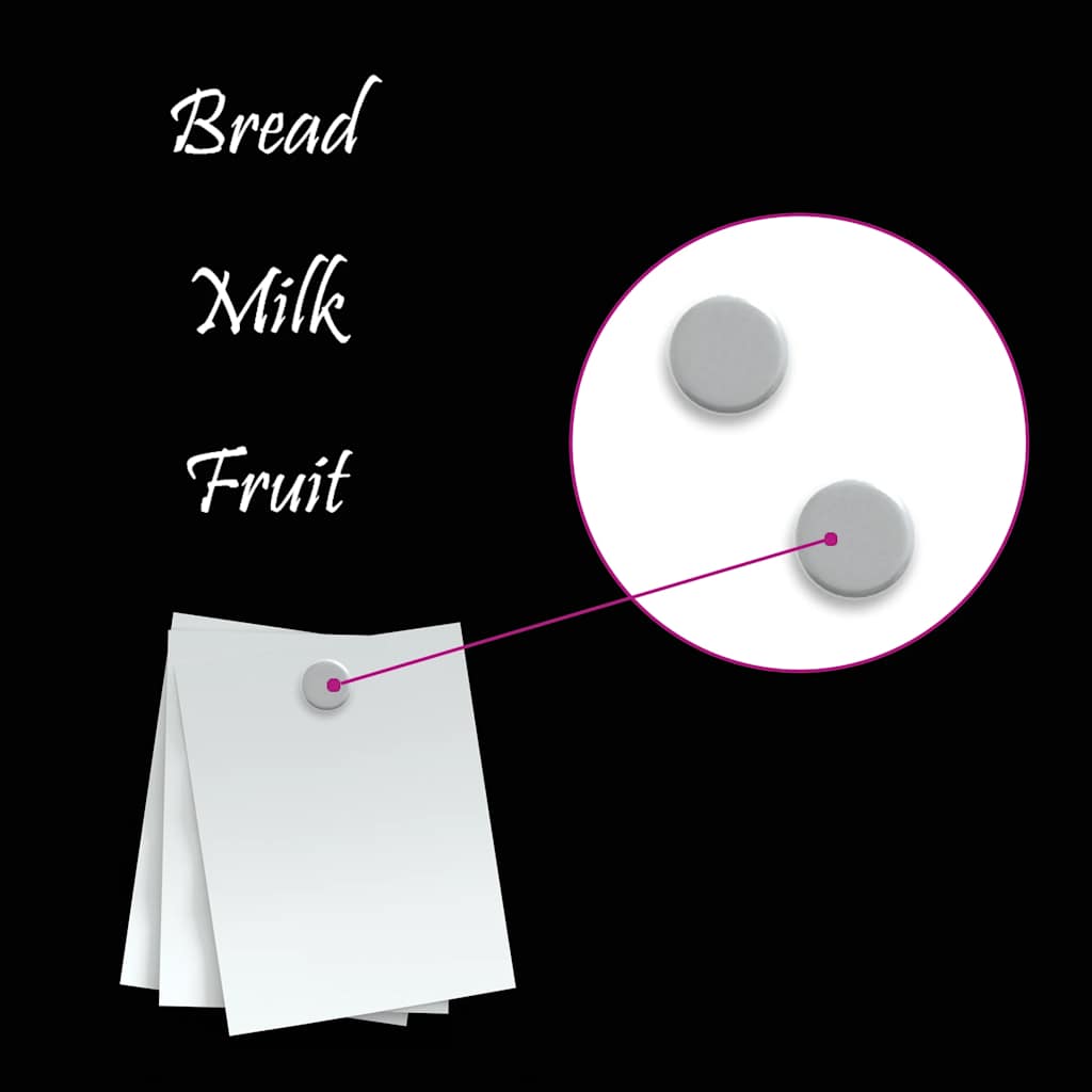 Wall-mounted Magnetic Board Black 40x40 cm Tempered Glass