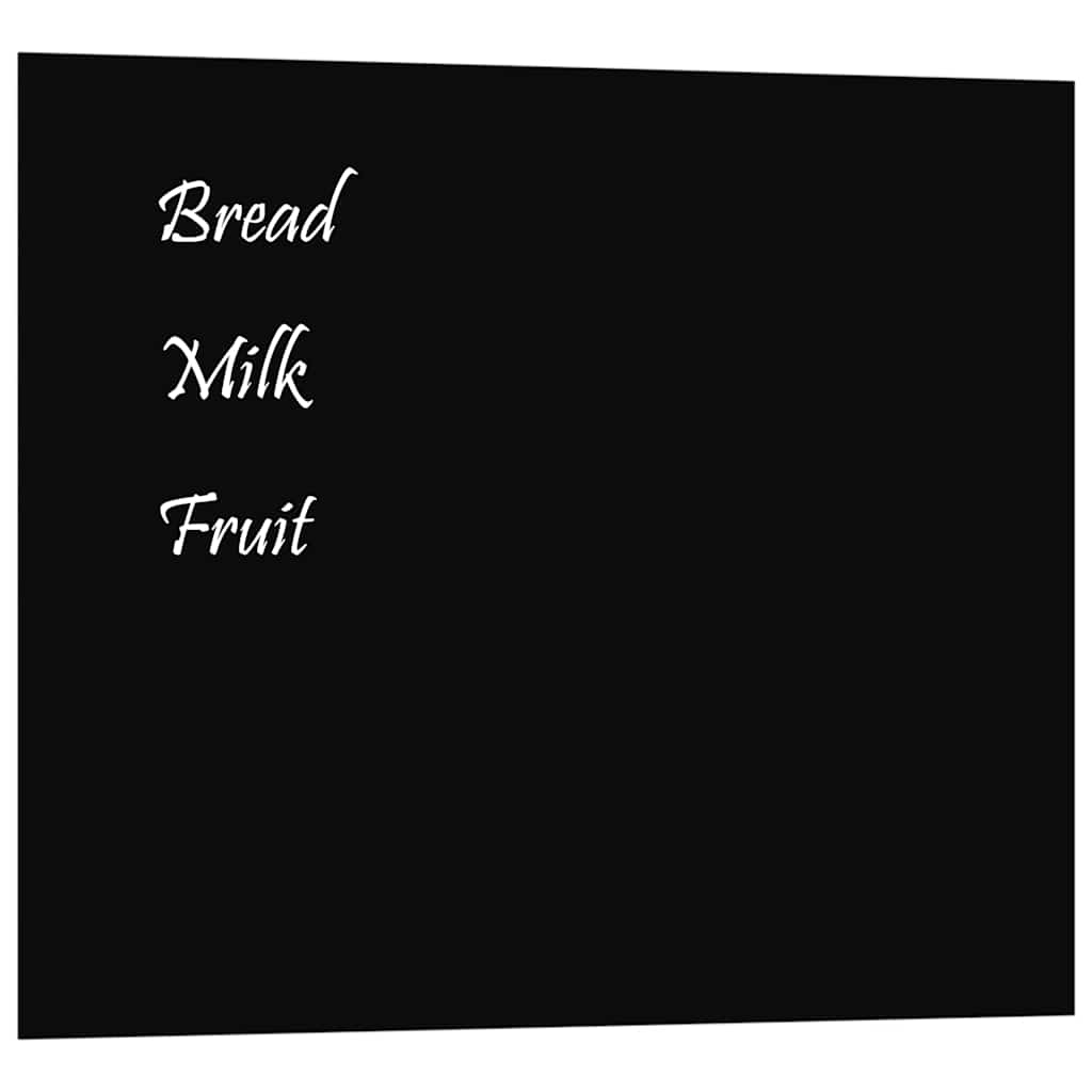 Wall-mounted Magnetic Board Black 60x50 cm Tempered Glass