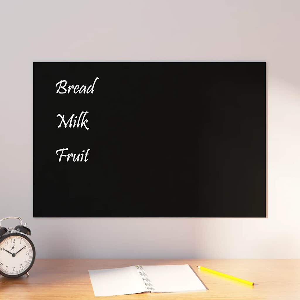Wall-mounted Magnetic Board Black 60x40 cm Tempered Glass