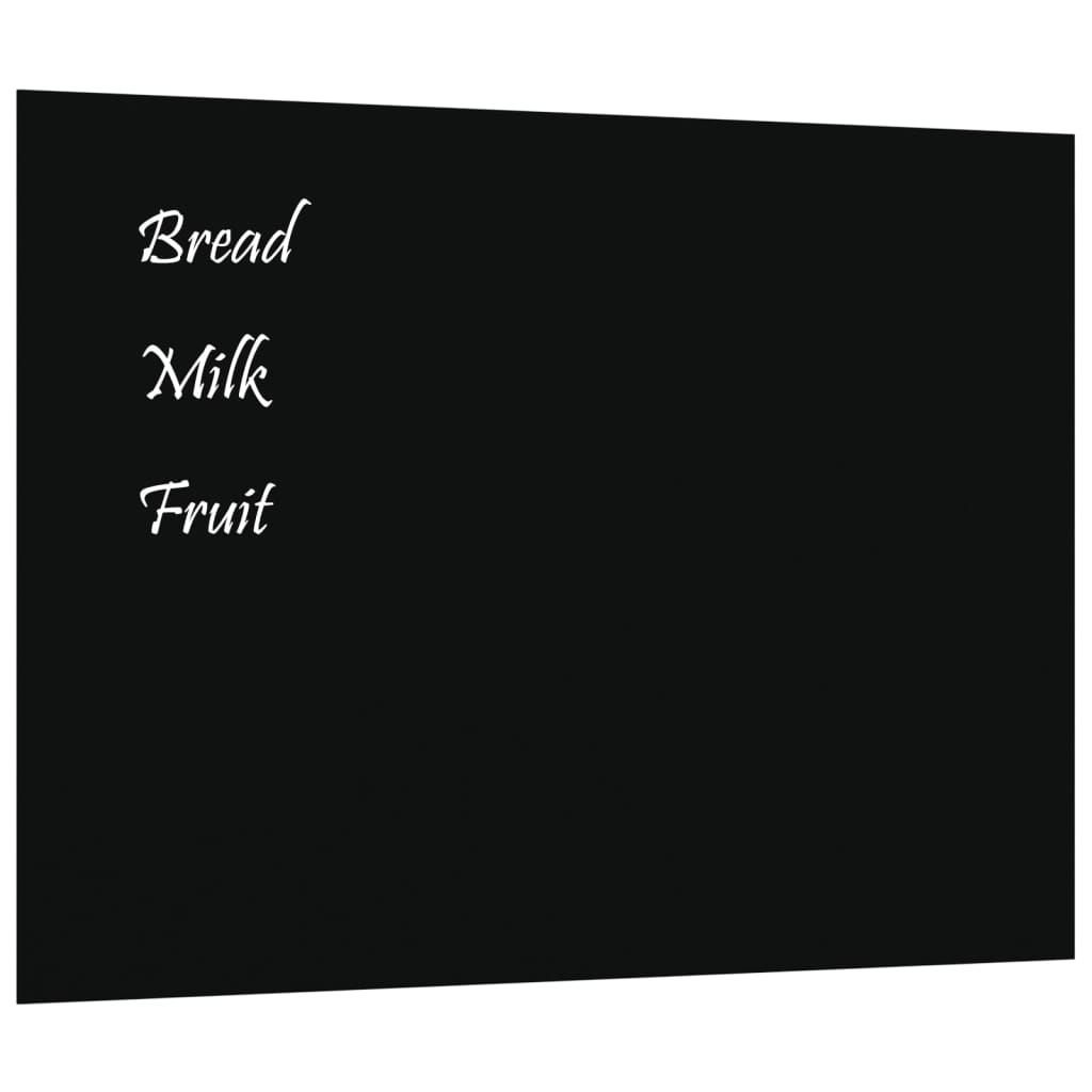 Wall-mounted Magnetic Board Black 80x60 cm Tempered Glass