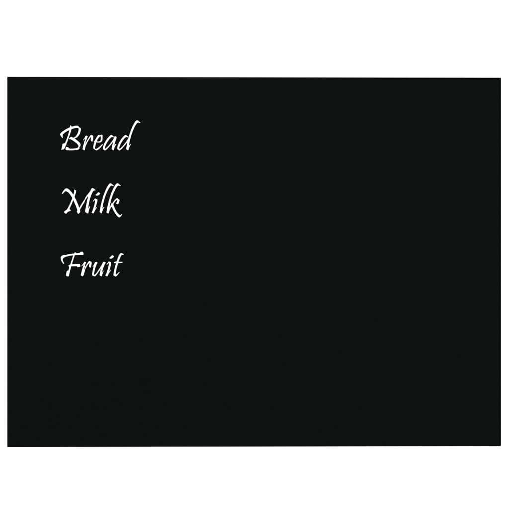 Wall-mounted Magnetic Board Black 80x60 cm Tempered Glass