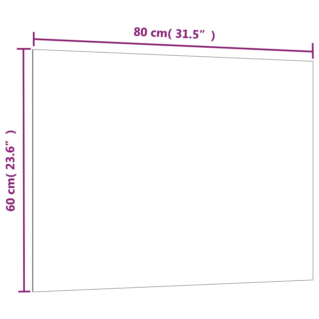 Wall-mounted Magnetic Board Black 80x60 cm Tempered Glass