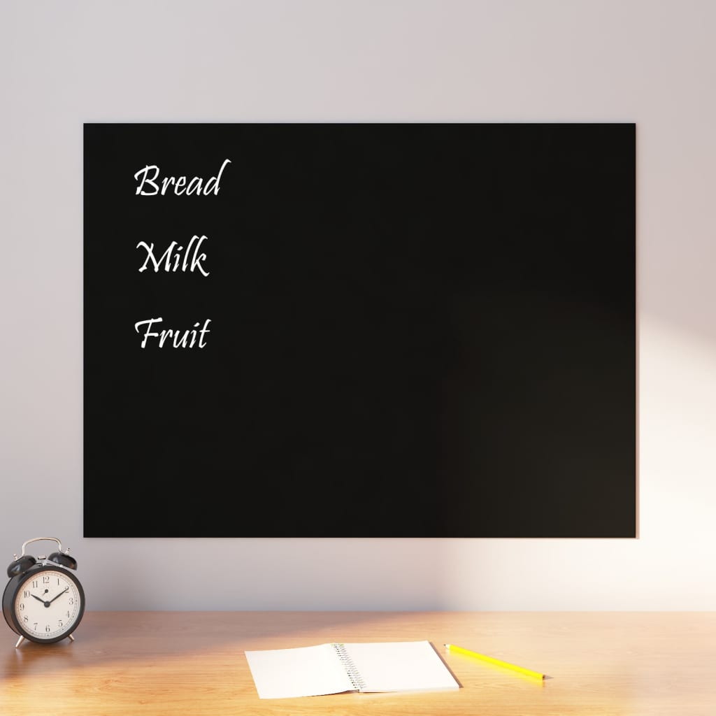 Wall-mounted Magnetic Board Black 80x60 cm Tempered Glass