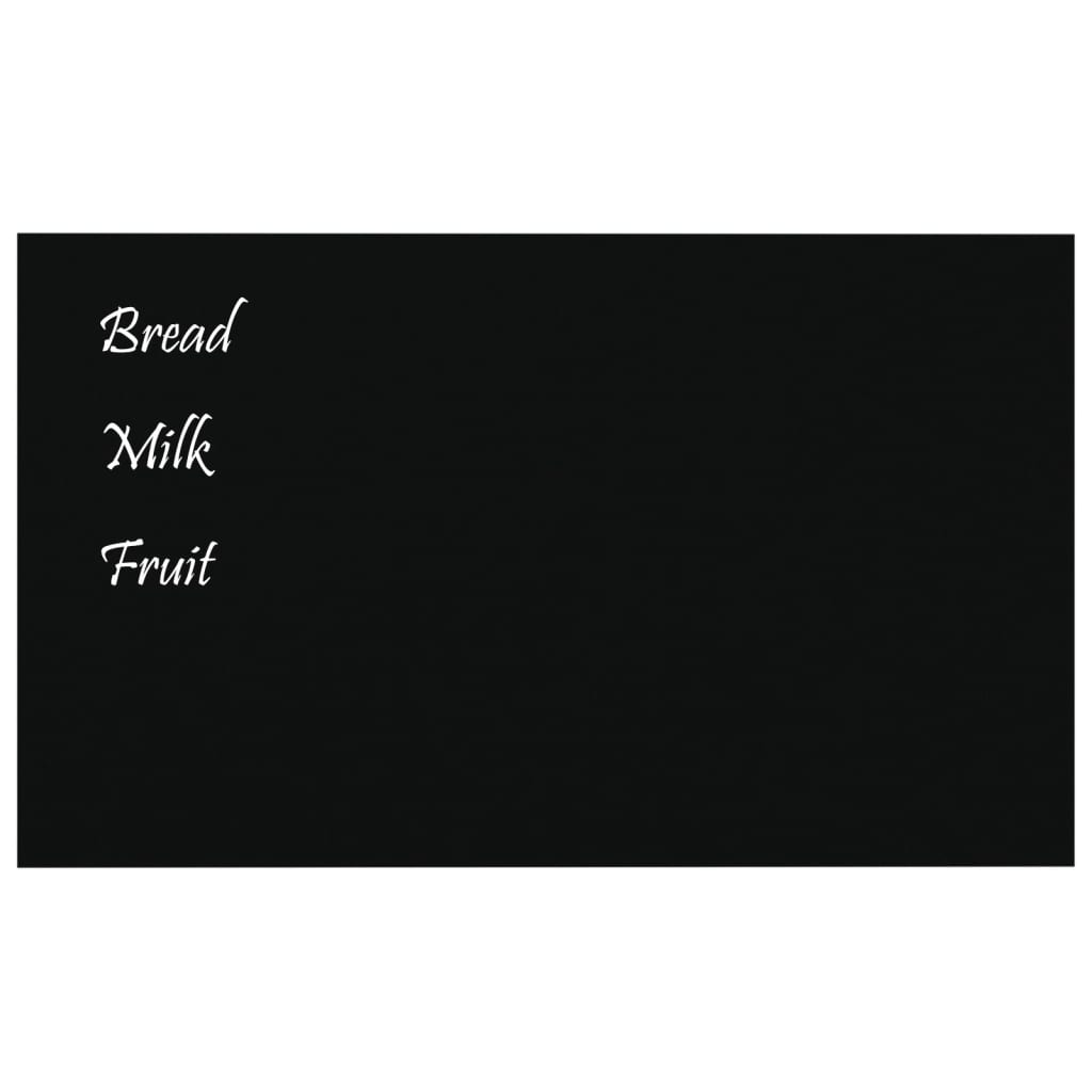 Wall-mounted Magnetic Board Black 100x60 cm Tempered Glass