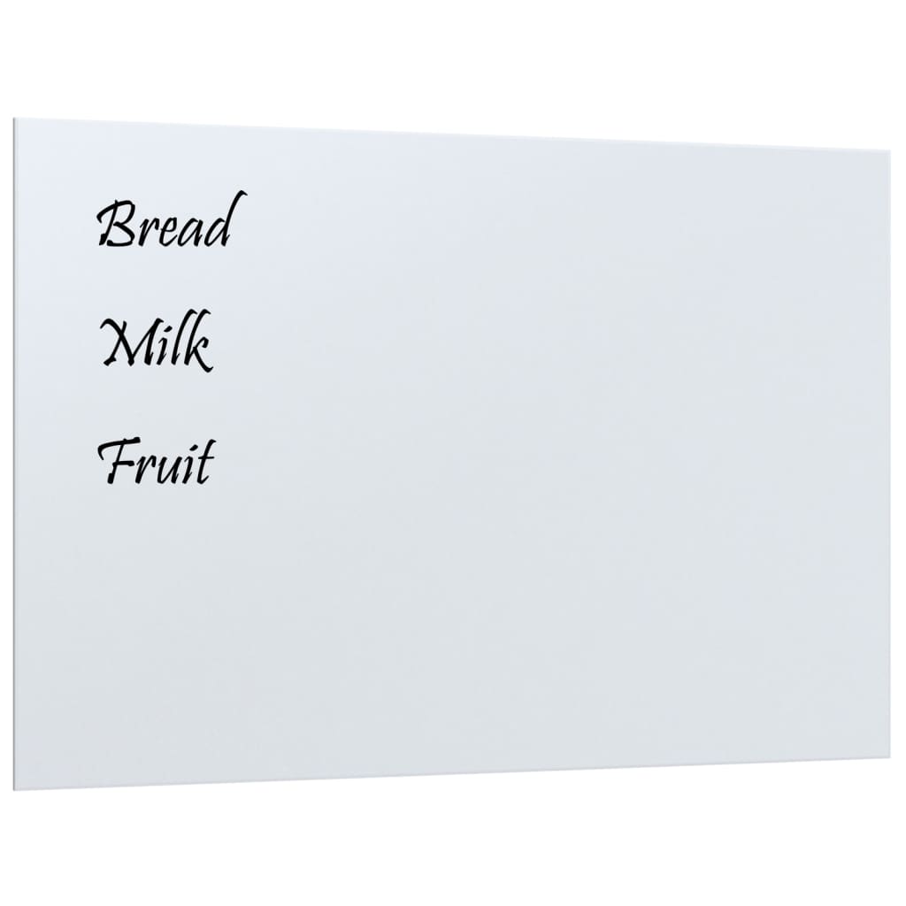 Wall-mounted Magnetic Board White 60x40 cm Tempered Glass