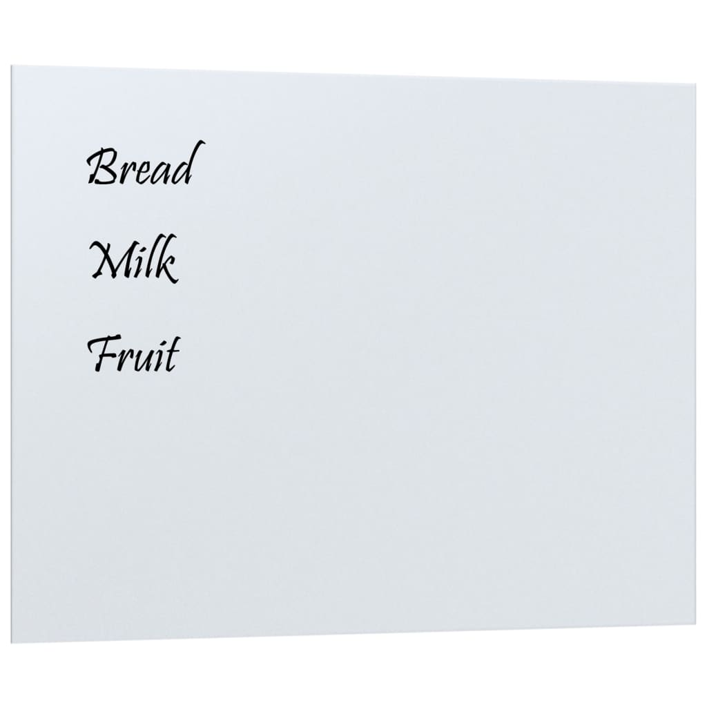 Wall-mounted Magnetic Board White 80x60 cm Tempered Glass