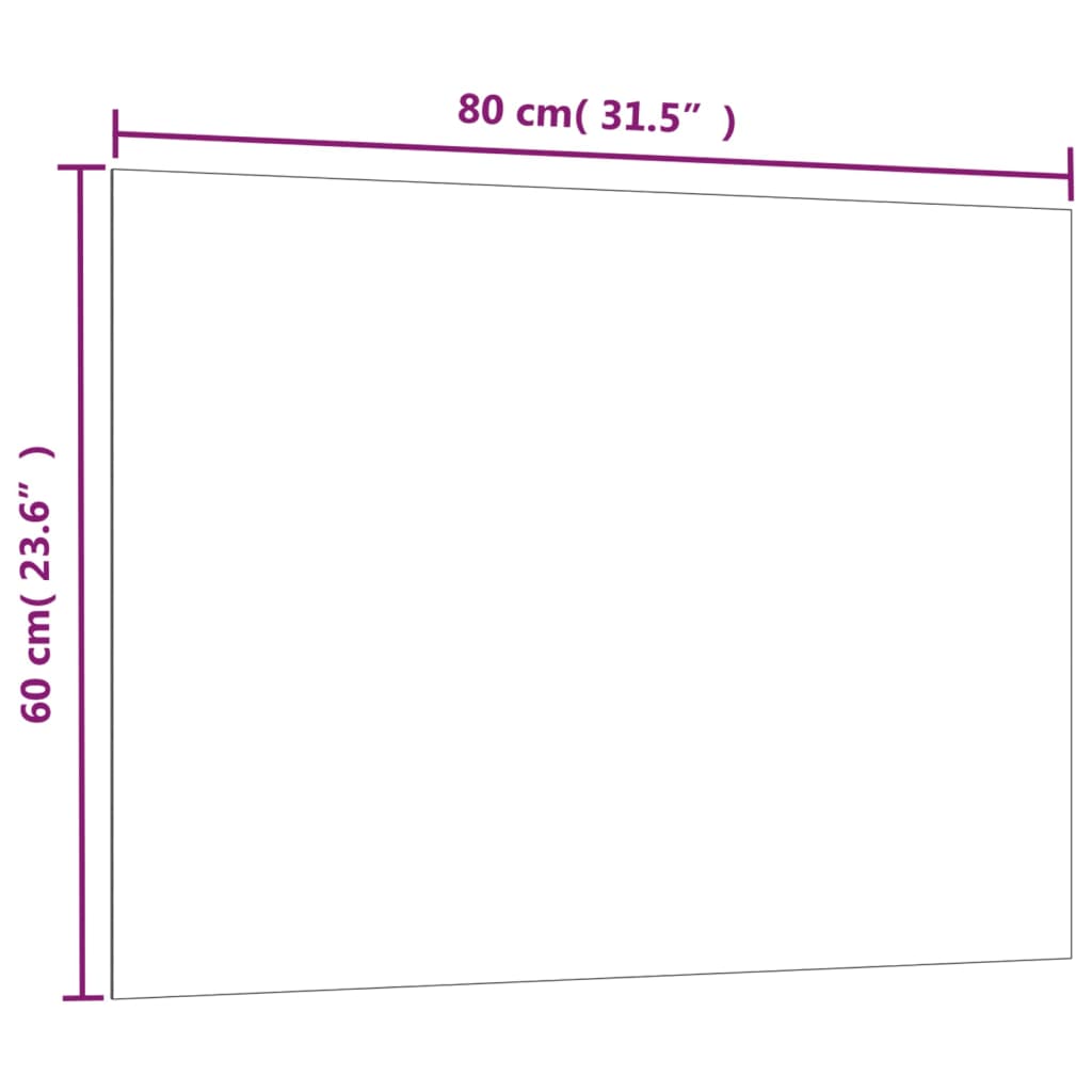 Wall-mounted Magnetic Board White 80x60 cm Tempered Glass