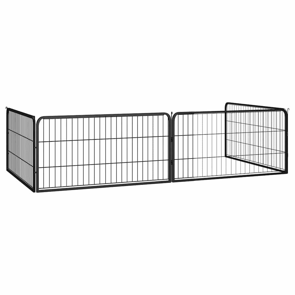 Dog Playpen 4 Panels Black 100x50 cm Powder-coated Steel