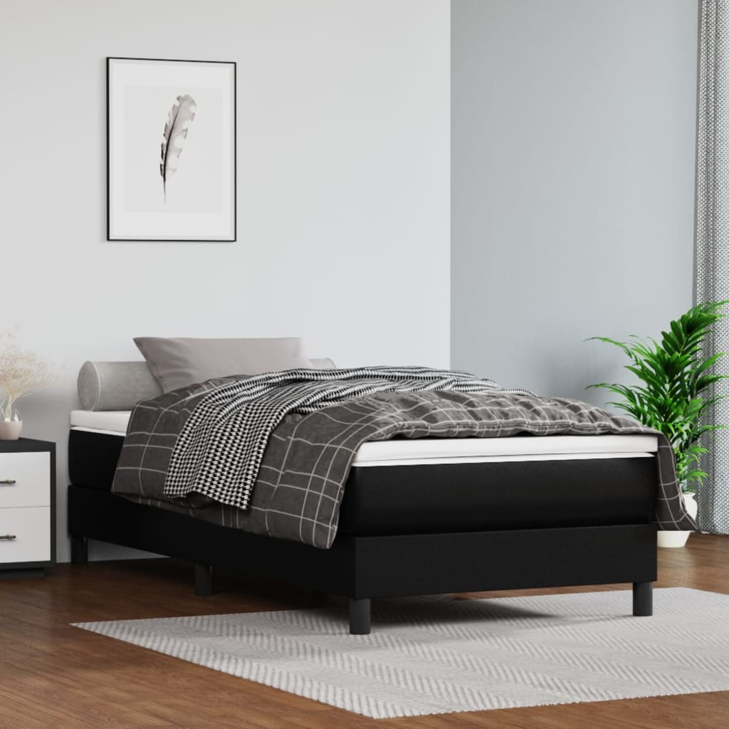 Pocket Spring Bed Mattress Medium Black 90x190x20 cm Faux Leather