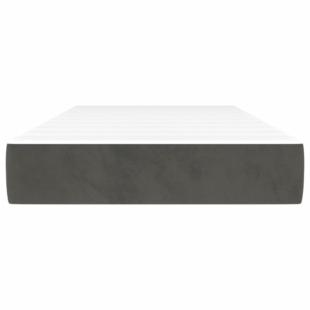 Pocket Spring Bed Mattress Medium Dark Grey 90x190x20 cm Velvet