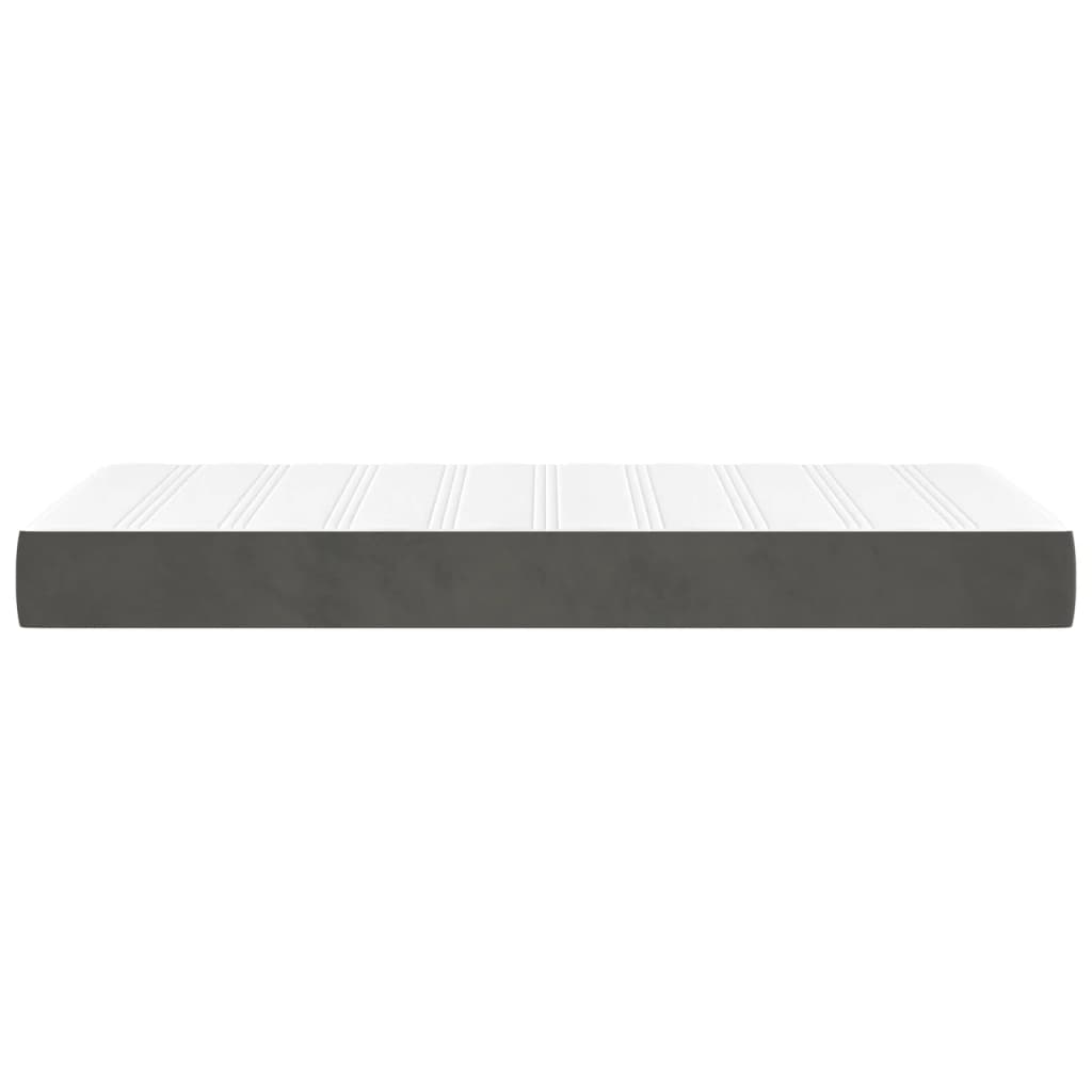 Pocket Spring Bed Mattress Medium Dark Grey 90x190x20 cm Velvet
