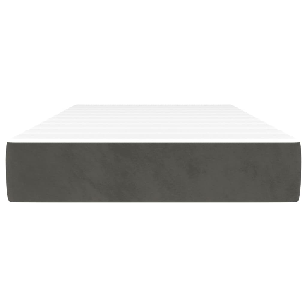 Pocket Spring Bed Mattress Medium Dark Grey 107x203x20 cm Super Single Velvet