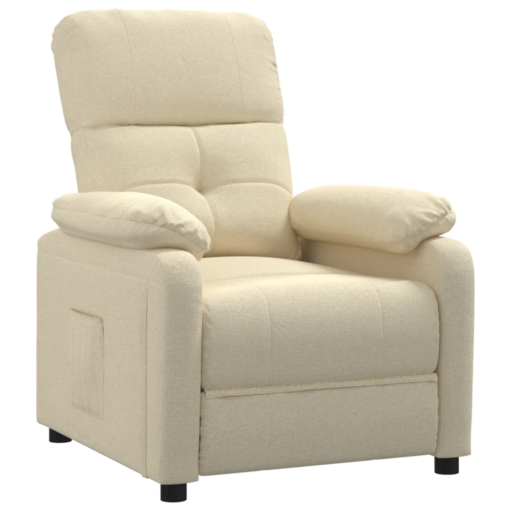Recliner Chair Cream Fabric