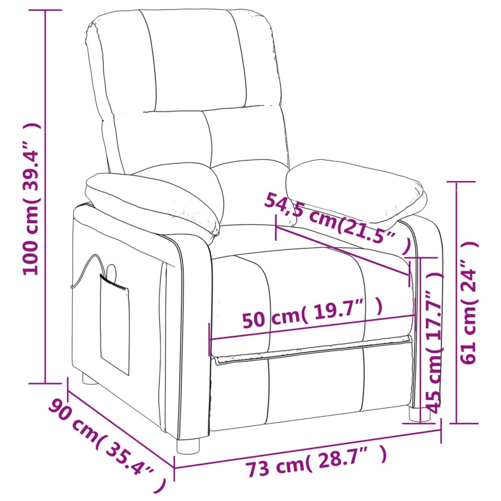 Massage Chair Brown Fabric