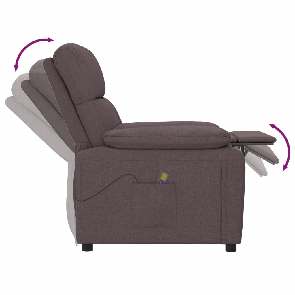 Massage Chair Dark Brown Fabric
