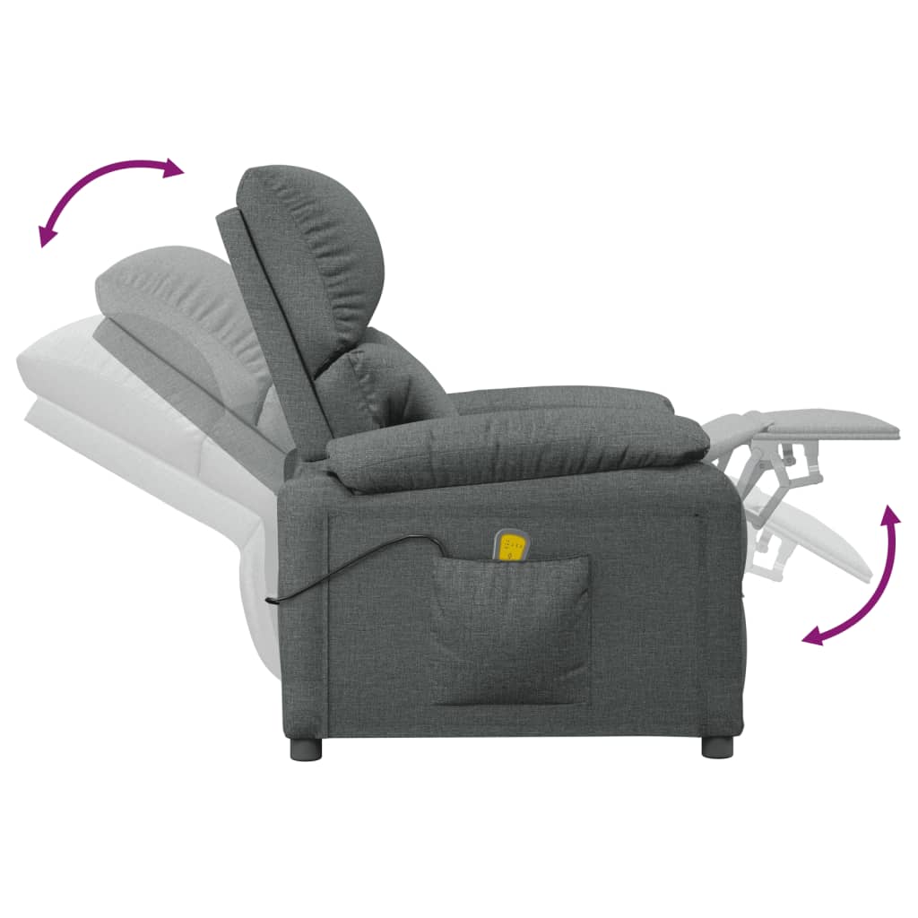 Massage Chair Dark Grey Fabric