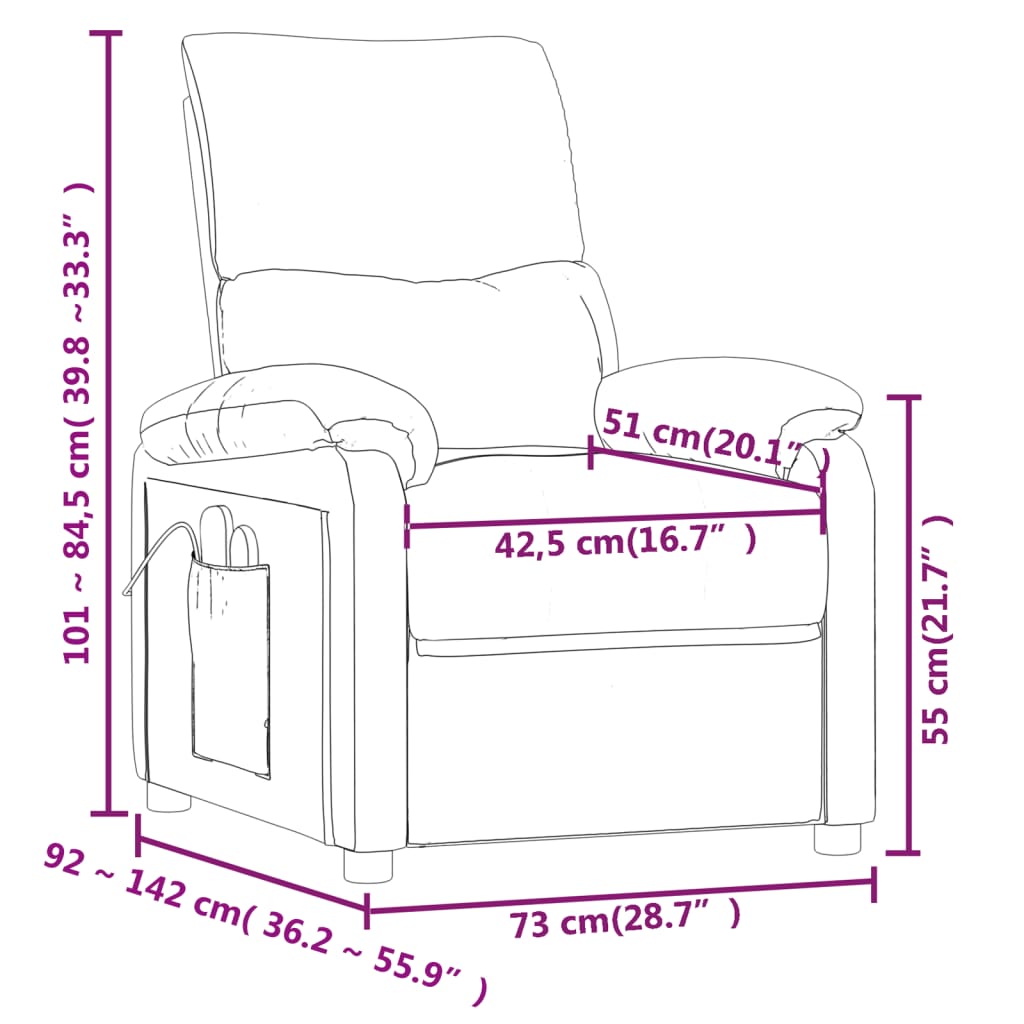 Massage Chair Dark Grey Fabric