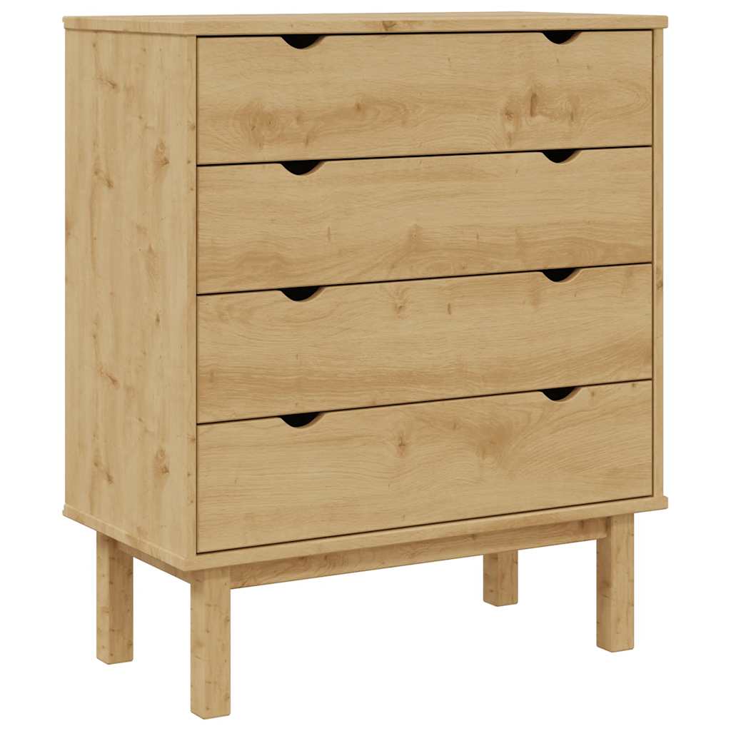 Drawer Cabinet OTTA 76.5x39.5x90cm Solid Wood Pine