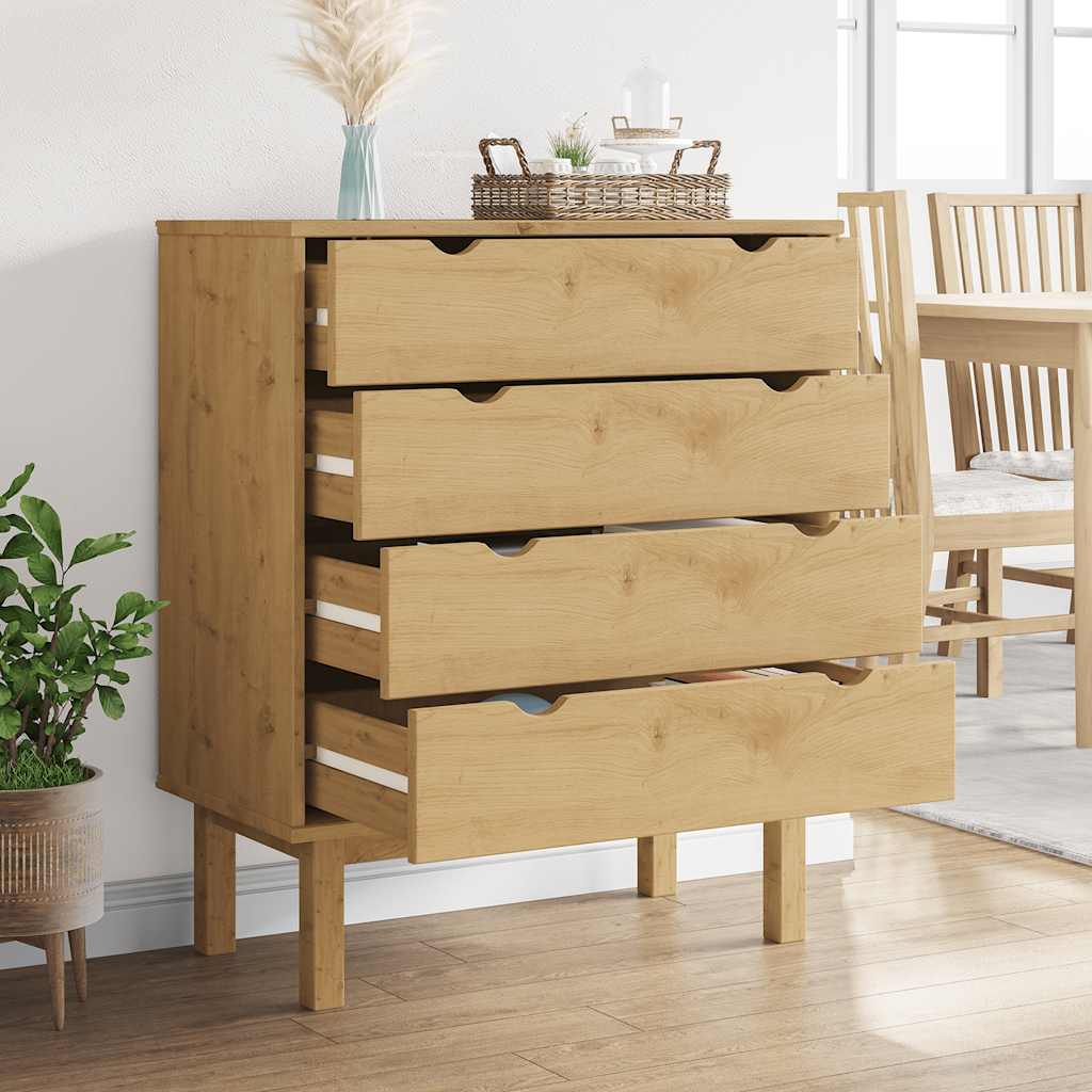 Drawer Cabinet OTTA 76.5x39.5x90cm Solid Wood Pine