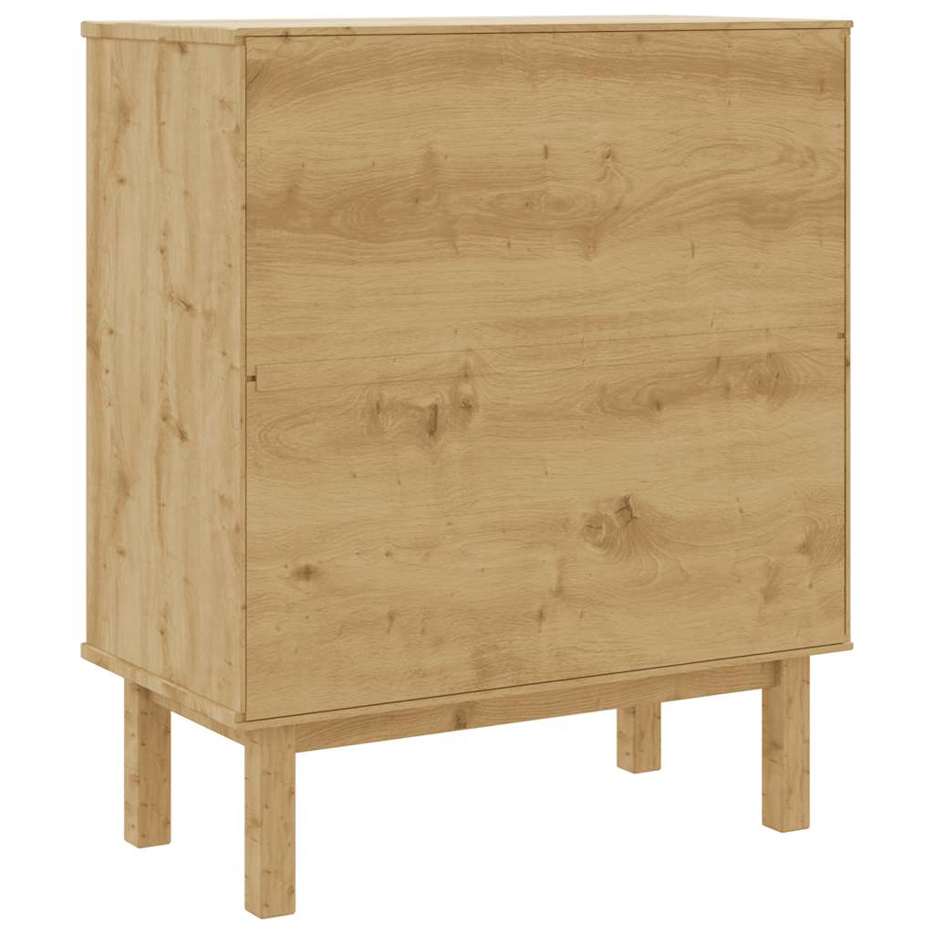 Drawer Cabinet OTTA Brown&White 76.5x39.5x90cm Solid Wood Pine