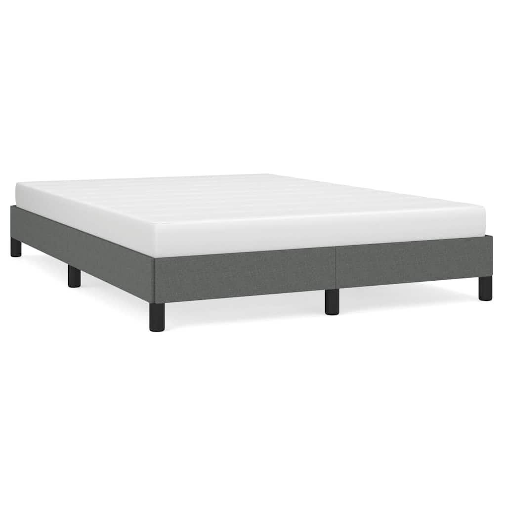 Bed Frame without Mattress Dark Grey 137x187 cm Double Fabric