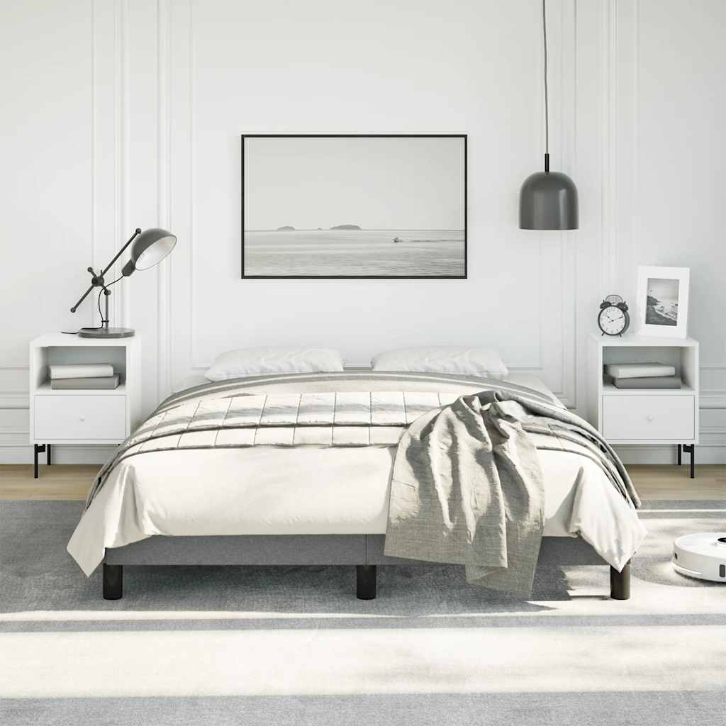 Bed Frame without Mattress Dark Grey 137x187 cm Double Fabric