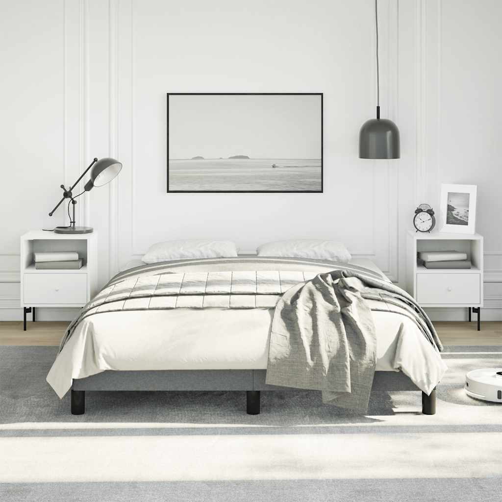 Bed Frame without Mattress Dark Grey 137x187 cm Double Fabric