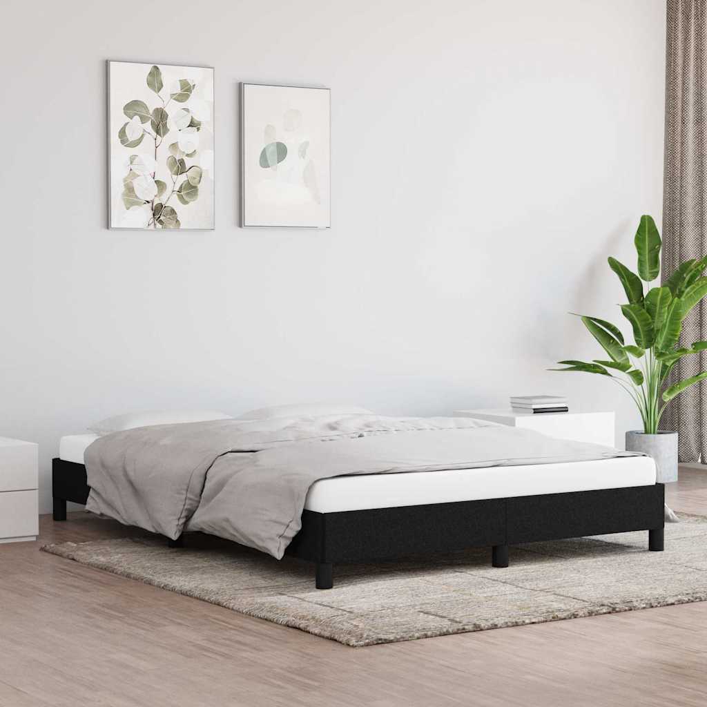 Bed Frame without Mattress Black 137x187 cm Double Fabric