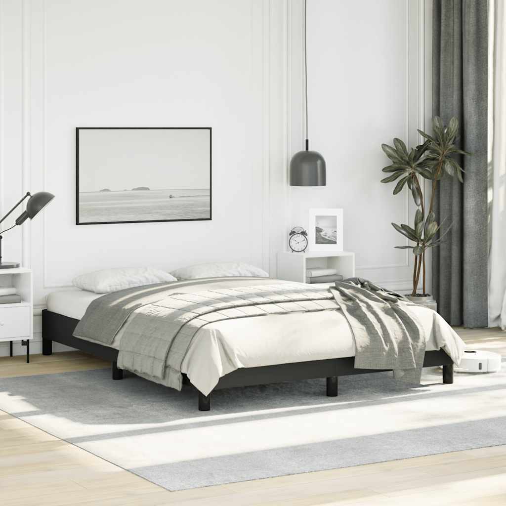 Bed Frame without Mattress Black 137x187 cm Double Faux Leather