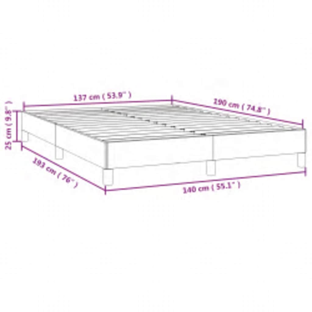 Bed Frame without Mattress Dark Grey 137x187 cm Double Velvet