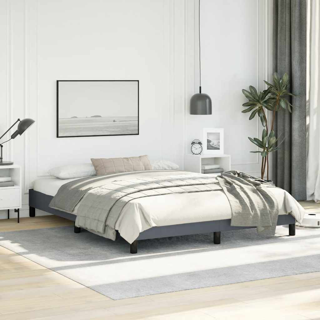 Bed Frame without Mattress Dark Grey 152x203 cm Queen Velvet