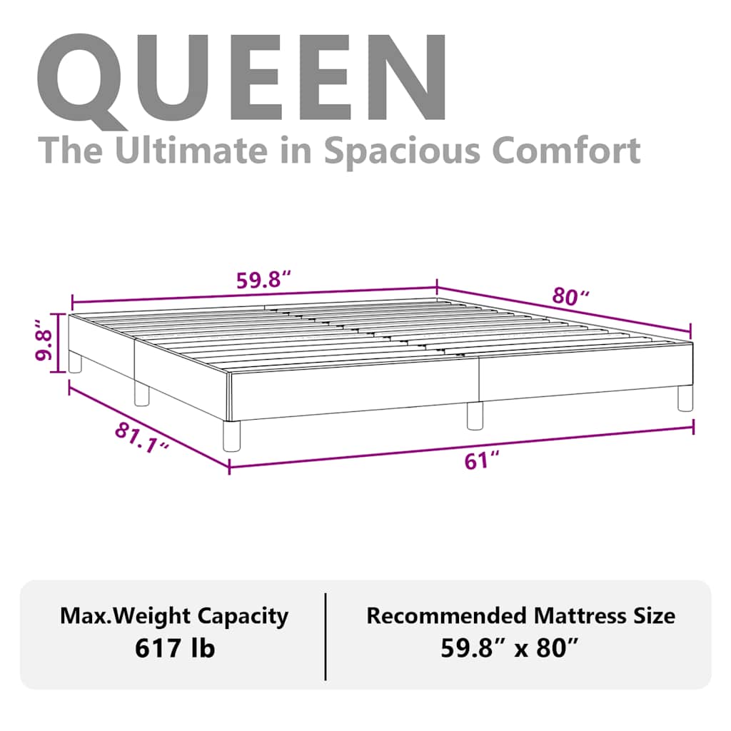 Bed Frame without Mattress Dark Grey 152x203 cm Queen Velvet