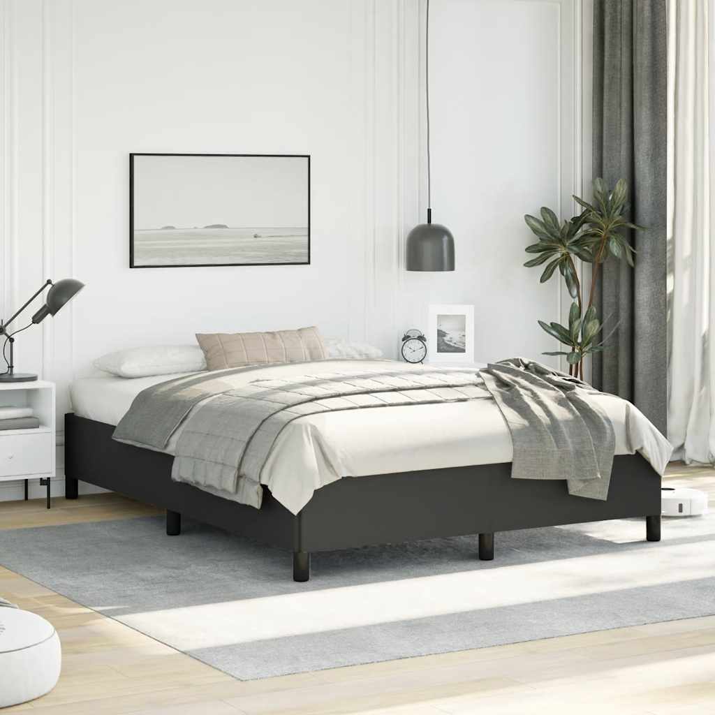 Bed Frame without Mattress Black 152x203 cm Queen Faux Leather