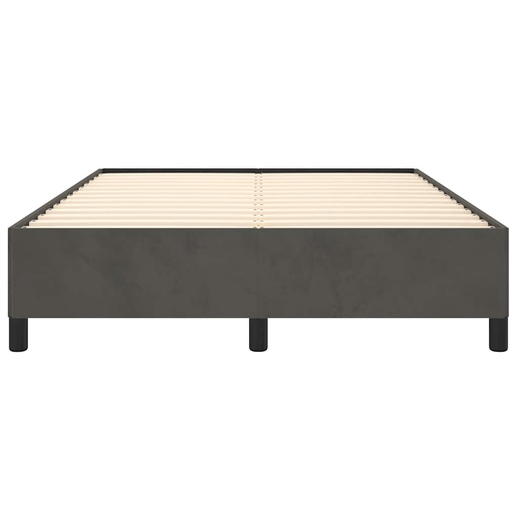 Bed Frame without Mattress Dark Grey 137x187 cm Double Velvet