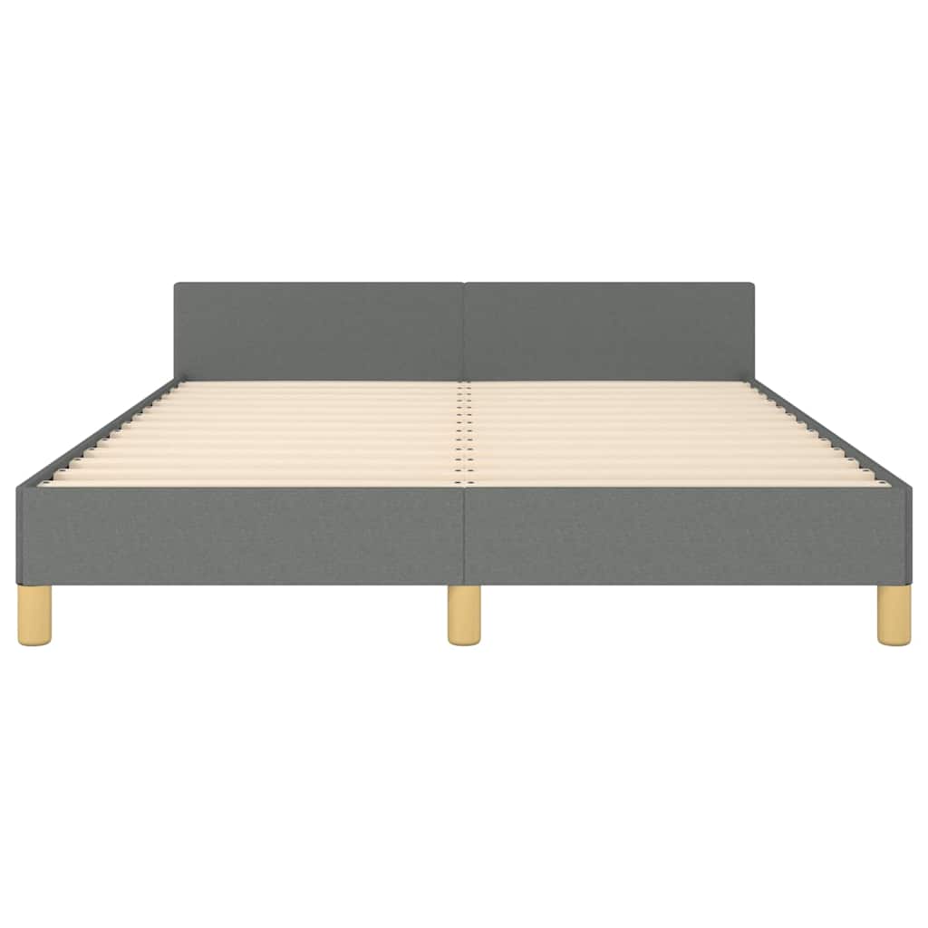 Bed Frame without Mattress Dark Grey Queen Fabric